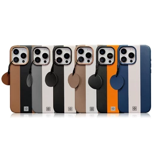 Dual-สีหนังพรีเมี่ยมแม่เหล็กดึงดูดเคสโทรศัพท์สําหรับiPhone 17 Pro Max 17 Air 13 14 15 16 Pro Maxธุรกิจปุ่มโลหะHigh-Endกันกระแทกปกหลัง