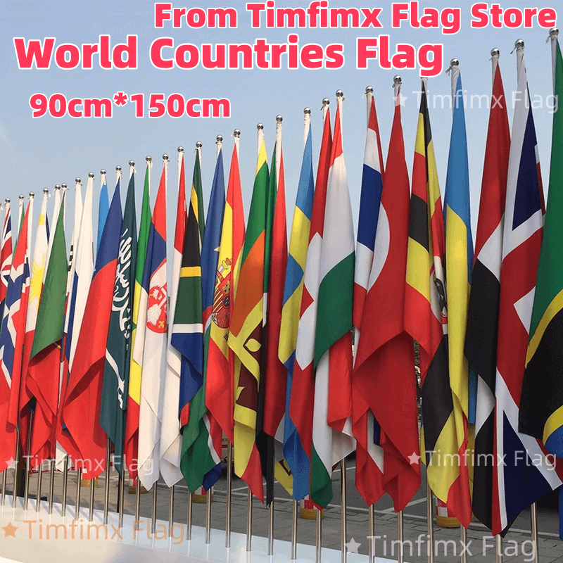 Timfimx 90x150 ซม.All World Country Flag World-Cup Flag Nation Banner Flag USA,Spain,Portugal,เยอรมน