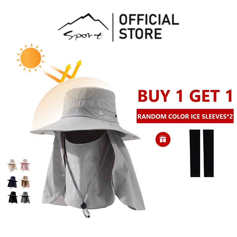 SPORT หมวกคลุมหน้ากันแดดระบายอากาศสำหรับกลางแจ้ง
