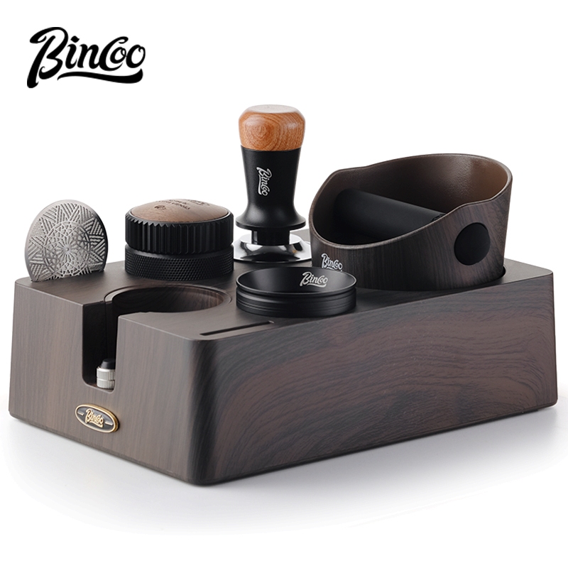 Bincoo Coffee Storage Base Powder Press Hammer Cloth Powder Dispenser Set Tapping Bucket Coffee Utensils 51/58MM