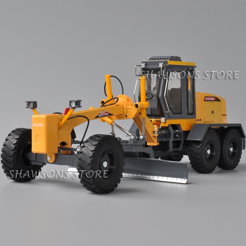 KDW 1:35 Scale Diecast รุ่นของเล่นวิศวกรรมยานพาหนะมอเตอร์ Grader Miniature Replica รถบรรทุก