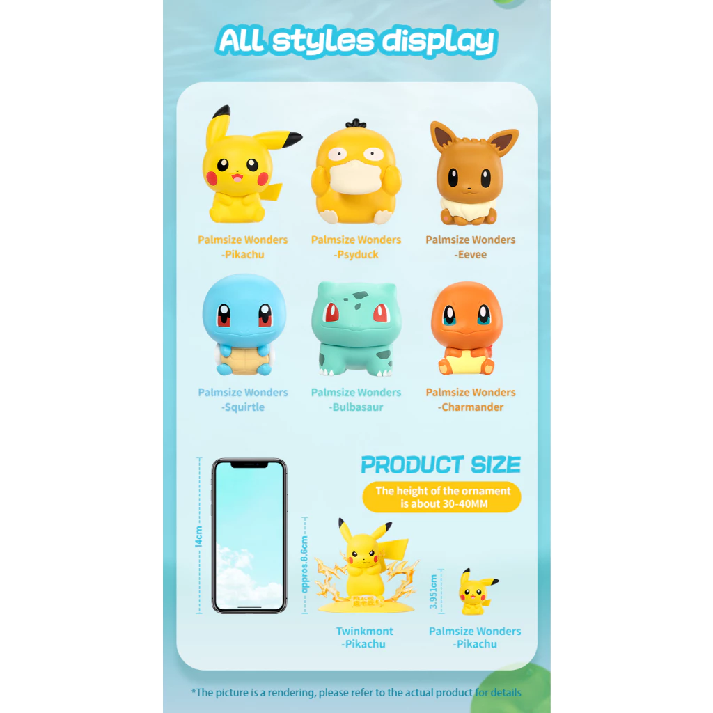 FUNISM Pokemon PALMSIZE WONDERS 1 Series Blind Box Series of trendy Blind Box figures รุ่นของเล่นเคลื่อนย้ายได้ของขวัญวันเกิด thumbnail 3