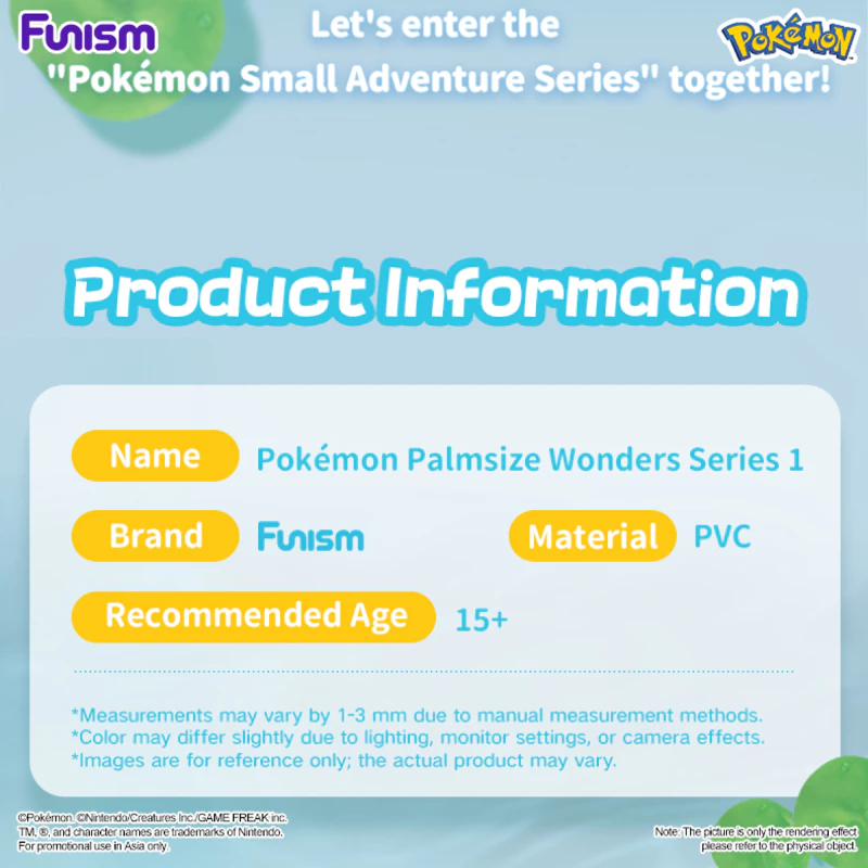 FUNISM Pokemon PALMSIZE WONDERS 1 Series Blind Box Series of trendy Blind Box figures รุ่นของเล่นเคลื่อนย้ายได้ของขวัญวันเกิด thumbnail 4