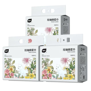 【6 ชิ้น】Botare ผ้าล้างหน้าใช้ครั้งเดียว ใช้แห้ง-เปียกได้ 100 แผ่น
