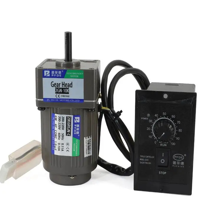 6W 220V 7.6RPM-460RPM AC เกียร์ลดมอเตอร์ 2IK6GN-C 2GN15K พร้อมตัวควบคุมความเร็วปรับความเร็ว CW CCW