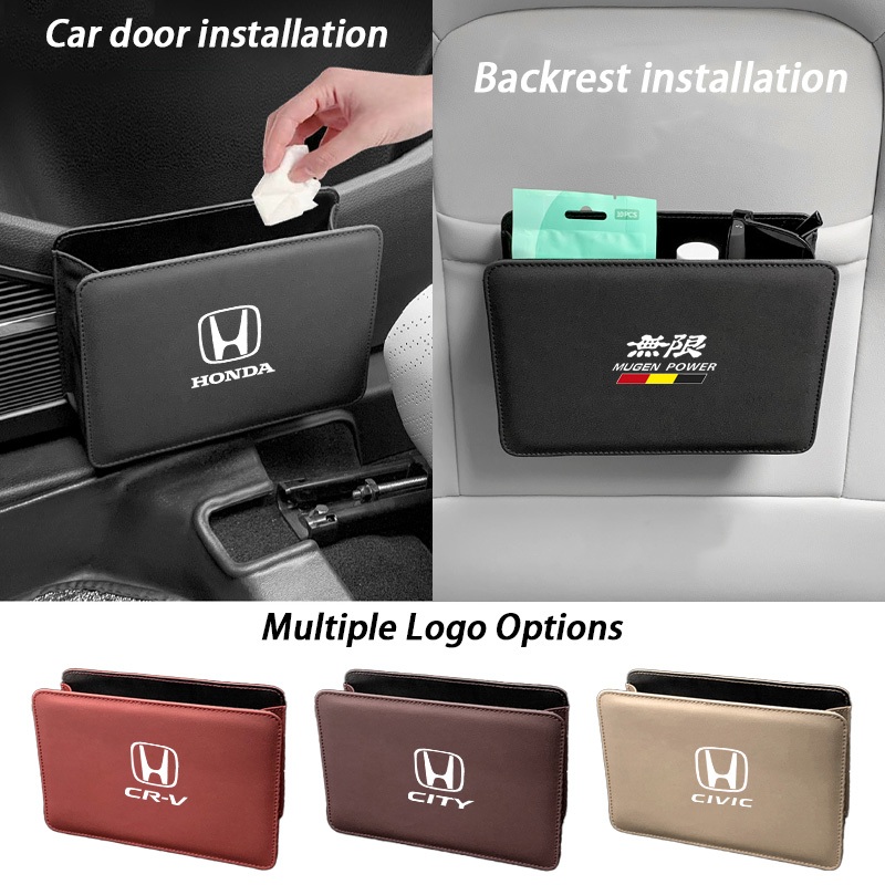 Honda รถหนังถังขยะรถประตูกล่องเก็บที่นั่งพับกลับแขวนกระเป๋ากล่องเก็บ City Civci Fit Jazz HRV BRV CRV Brio Accord ตะกั่ว mobiio