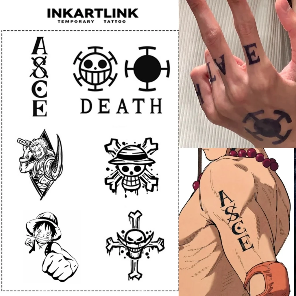 Inkartlink Magic Tattoo ซีรีส์วันพีซ สติกเกอร์ชั่วคราว รอยสักมายากลกันน้ำติดทนนาน รอยสักปลอมยาวนานถึง 15 วัน รอยสักกึ่งถาวร