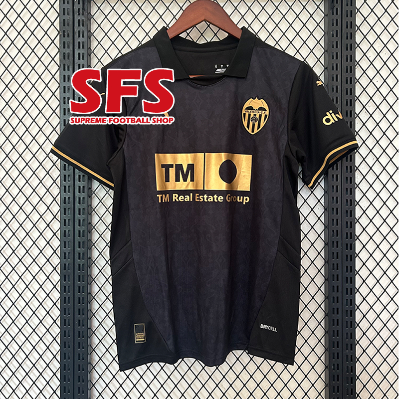 SFS คุณภาพสูง 24-25 Valencia Jersey ฟุตบอลเสื้อฟุตบอลเสื้อยืดกีฬาแฟนรุ่น Home Third S-4XL