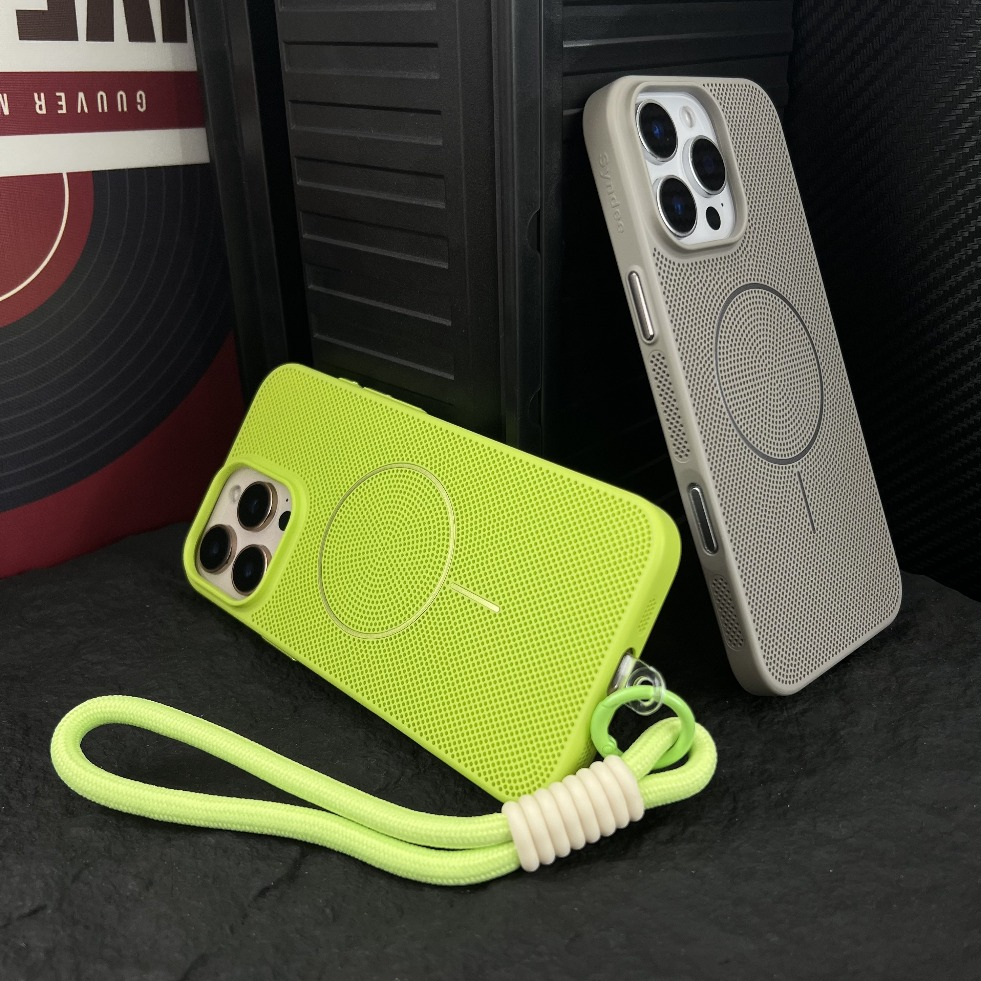 【With lanyard/Cellular cooling/Thin and lightweight/Pc hard case/Green】เคส compatible for iPhone 11 12 13 14 15 16 pro max case