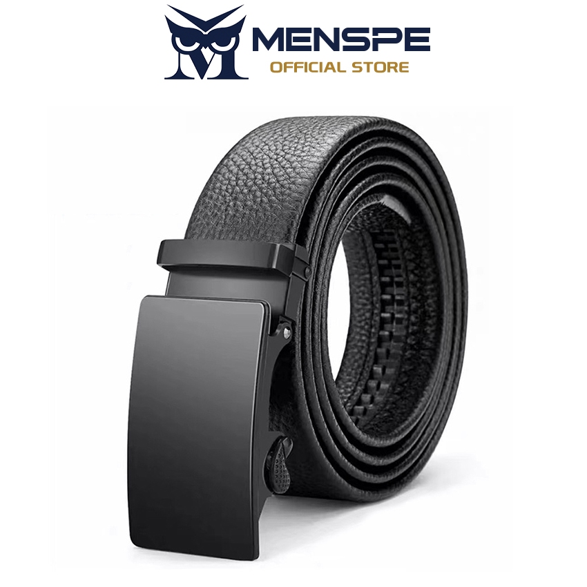 MENSPE เข็มขัดผู้ชาย เข็มขัดหนัง PU หัวโลหะ หัวมน แข็งแรง