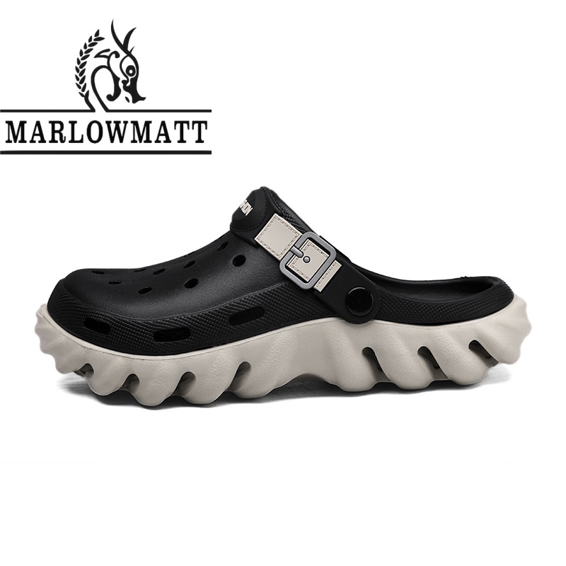 Marlowmatt รองเท้าแตะผู้ชายฤดูร้อนสวมใส่ Breathable แฟชั่น Rainy Season รองเท้า Anti-slip กันน้ํา