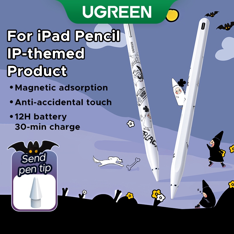 UGREEN ปากกาสไตลัสสําหรับ Apple Pencil การชาร์จไร้สายแบบแม่เหล็กสําหรับ iPad Pro Air Mini 2022 ปากกาเอียงการปฏิเสธฝ่ามือบลูทูธ