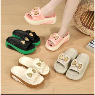 รองเท้าแตะส้นสูง 6 ซม. พื้นหนานุ่ม สวมใส่สบายสำหรับผู้หญิง ใ…