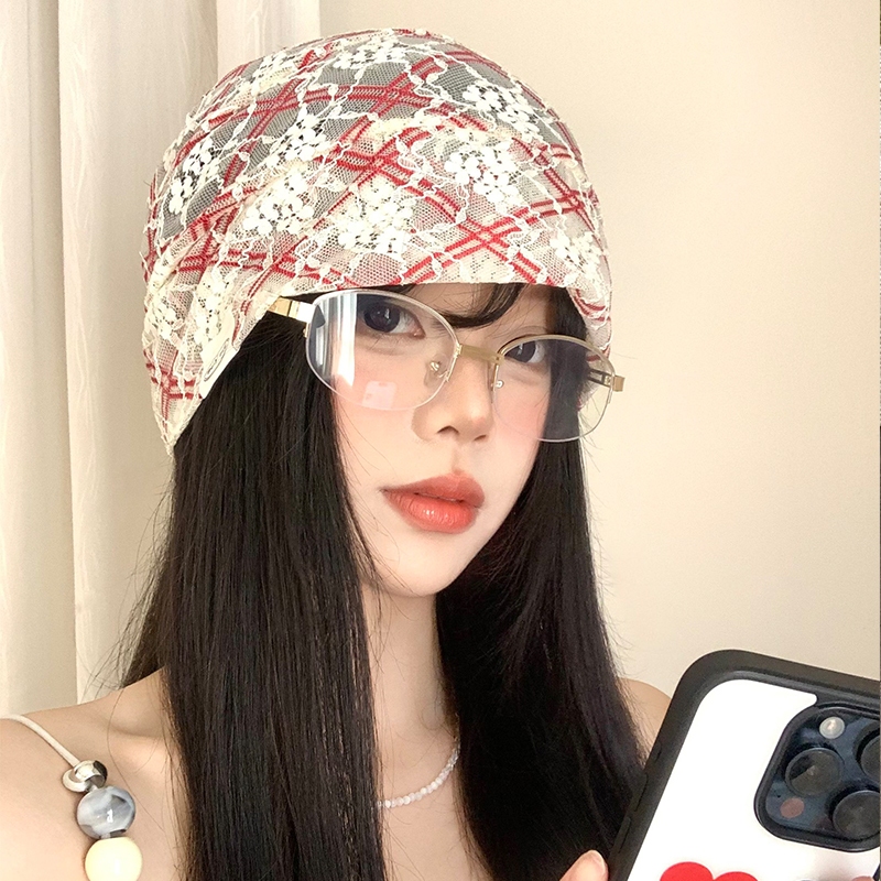 หมวกคลุมศีรษะลายดอกไม้ แบบเกาหลี สำหรับฤดูร้อน สวมใส่ง่าย และเหมาะสมทุกรูปแบบ