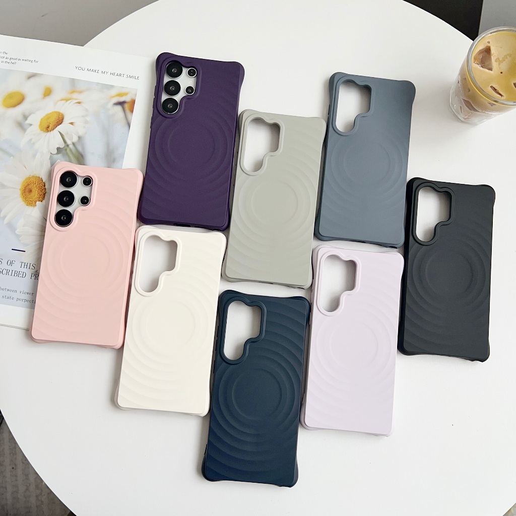 แฟชั่น สะท้อนคลื่น Magnetic เคส Samsung Galaxy S26 Ultra S26 Plus S26 S25 Ultra S25 Plus S25 S24 Ultra S24 Plus S24 S23 Ultra S23 Plus S23 Case เคสโทรศัพท์ใหม่ ซิลิโคนอ่อนนุ่มป้องกันการตก เคสมือถือซัมซุง
