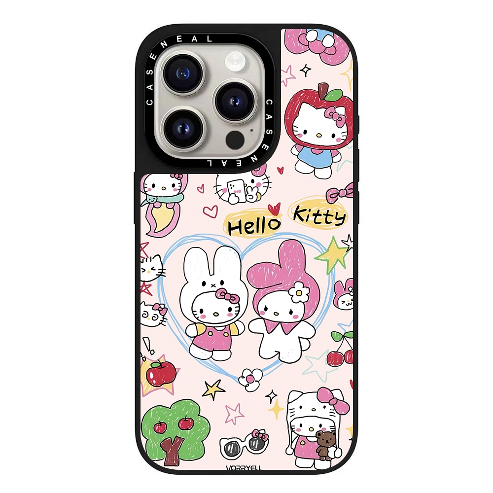 CASENEALขนมหวานKittyคุณภาพสูงกระจกเคสโทรศัพท์เหมาะสําหรับi รูปที่ 2