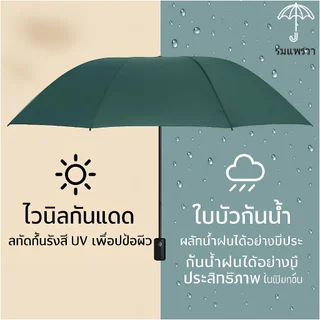 [ซื้อ 1 แถม 1] ร่มพับอัตโนมัติ อัตโนมัติ UV สำหรับวันที่แดดจัดและฝนตกคุณภาพร่ม เสริมโครง (8 กระดูก)