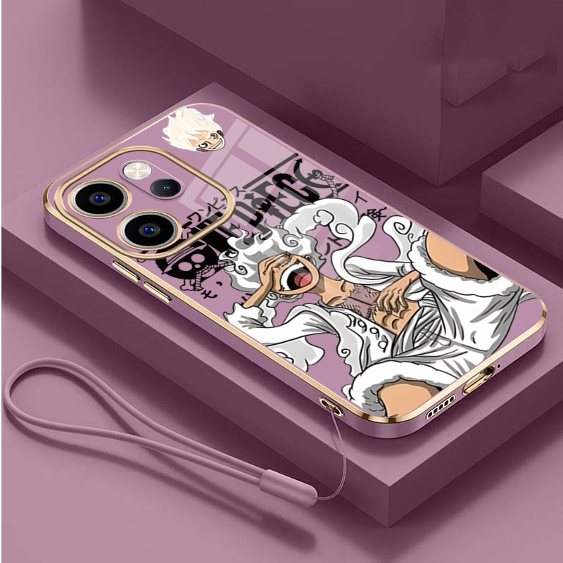 เคสสําหรับ OPPO Reno14F Reno 14 Pro 5G One Piece Luffy กรณียืดหยุ่น Candy Glossy ชุบฝาครอบ Shell