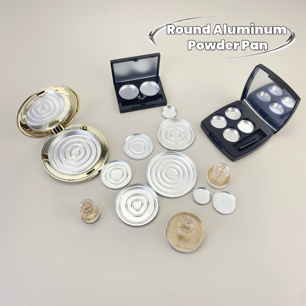 รอบแป้งฝุ่นเปลี่ยนแผ่นอลูมิเนียมคอลเลกชัน DIY Pressed Powder กดเครื่องมือ High-End ตัวอย่างอายแชโดว์ Blush Sub-Packing แผ่น