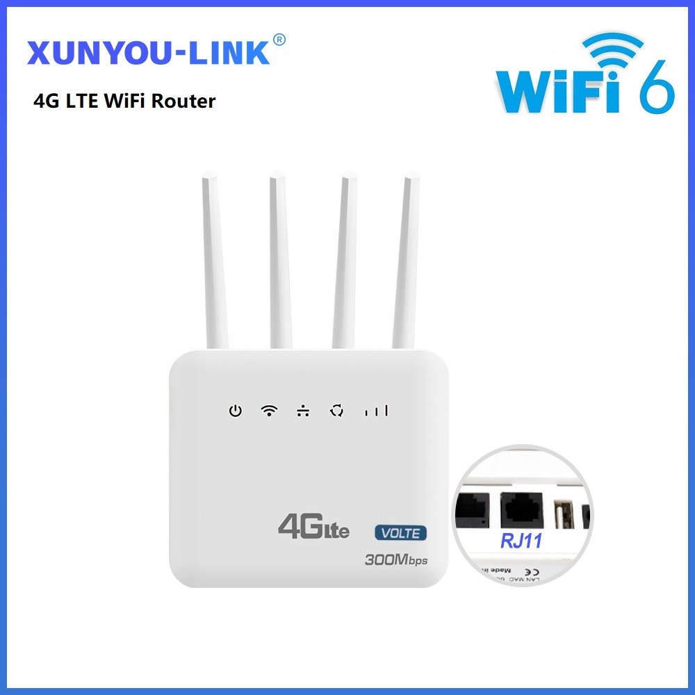 XUNYOU-LINK 4G LTE router ใส่ซิม WiFi 6 เราเตอร์ สามารถโทรด้วยเสียง Volte และควบคุมเวลาออนไลน์ได้ 2.