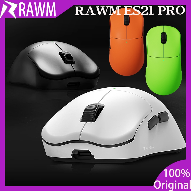 RAWM ES21 Pro เมาส์สําหรับเล่นเกม Tri-โหมดไร้สาย 8k Paw3395 Paw3950 เซ็นเซอร์น้ําหนักเบา Ergonomics 
