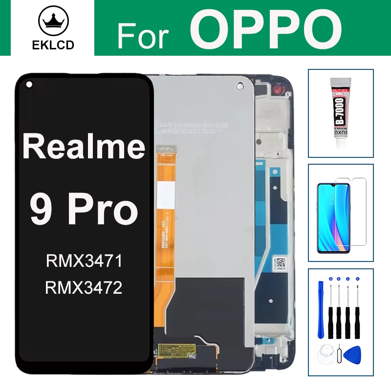 6.6 "จอแสดงผลสําหรับ OPPO Realme 9 Pro RMX3471 RMX3472 LCD Touch Screen Digitizer Assembly กรอบ