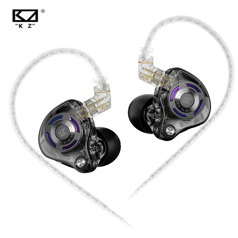 KZ Gale หูฟังไฮไฟแบบมีสาย 2 ไมค์ Superlinear ไดรฟ์แบบไดนามิก Ergonomics In Ear Music Monitor ชุดหูฟั
