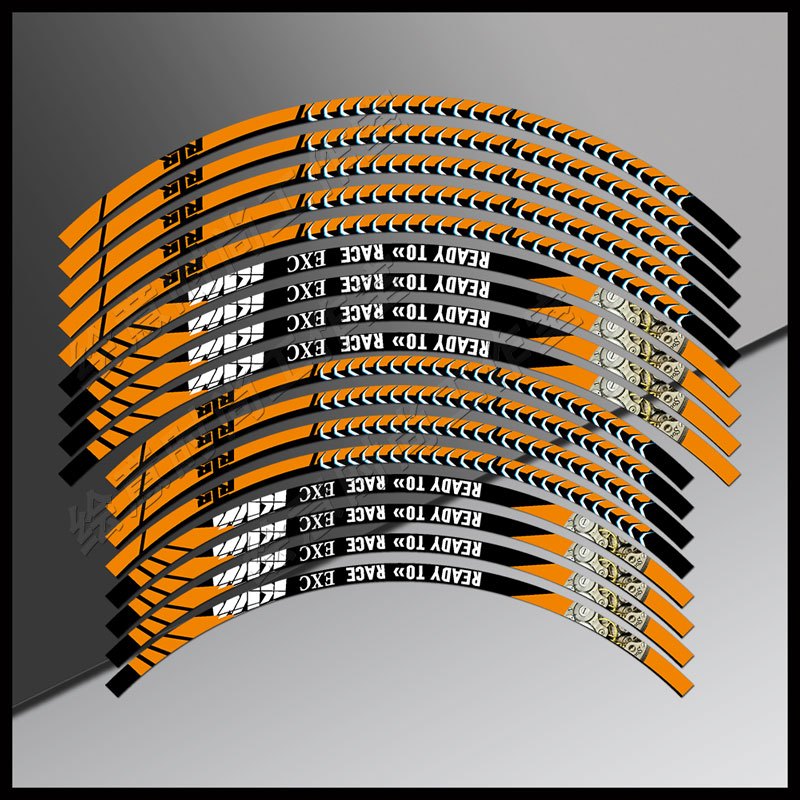 สําหรับ KTM EXC125 EXC250 EXC300 EXC350 EXC450 EXC500 EXC รถจักรยานยนต์ดุมล้อสติกเกอร์สะท้อนแสง