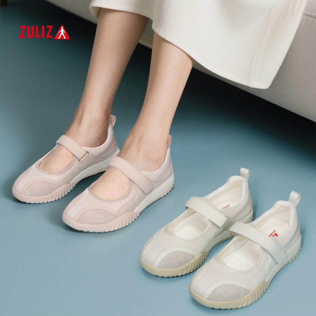 ZULIZ  หัวกลม แมรี่เจน 25227003D  ป้องกันการลื่น พื้นนุ่ม รองเท้าส้นแบนผู้ห สำหรับผู้หญิง สลิปออน