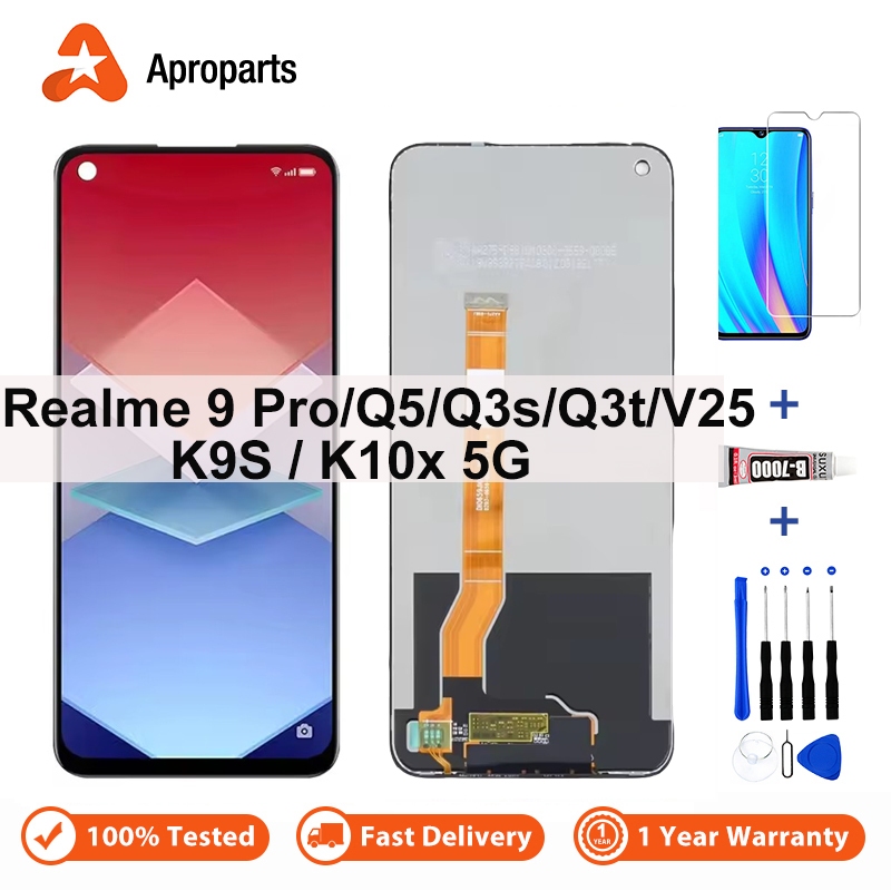 หน้าจอ LCD สําหรับ OPPO Realme 9 Pro Q5 Q3s Q3t V25 K9s K10x 5G RMX3471 RMX3478 จอแสดงผล Touch Panel