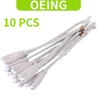 OEING 10 ชิ้น T4, T5, T8 สายไฟปลั๊กยึดหลอดไฟ LED 2 แกน 8 รูปไฟท้าย 15 ซม.