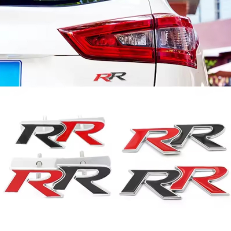 3D โลหะ RR โลโก้รถกระจังหน้าด้านหลังป้ายสัญลักษณ์ Decals สําหรับ Honda Civic Mugen Accord Crv City Hrv สติกเกอร์อุปกรณ์เสริม