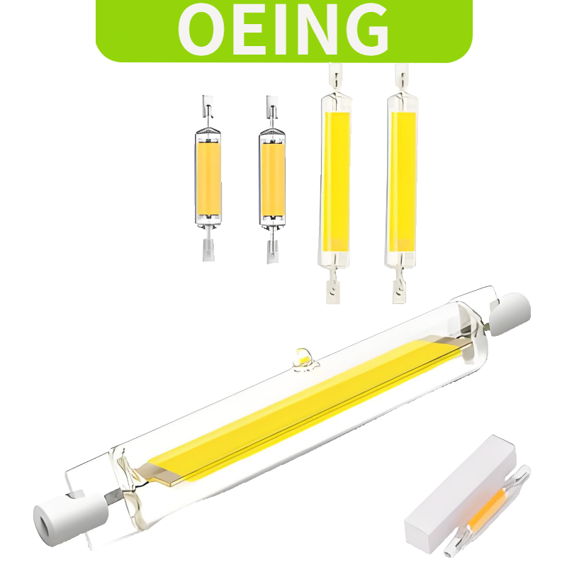 OEING หรี่แสงได้ R7S หลอดไฟ LED 78 มม.15W 20W R7S Spotlight 118 มม.30W 50W โคมไฟข้าวโพด 189 มม.50W COB โคมไฟหลอดแก้วเปลี่ยนหลอดฮาโลเจน Cool/เป็นกลาง/Warm White Light