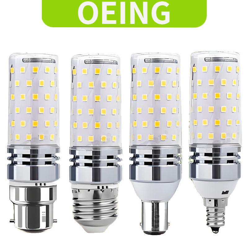 OEING หลอดไฟข้าวโพด LED 12W เปลี่ยนสีสามสี E12/E14/E27/B15/B22 สําหรับโคมระย้าและโคมทั่วไป แสงอุ่น แสงขาว