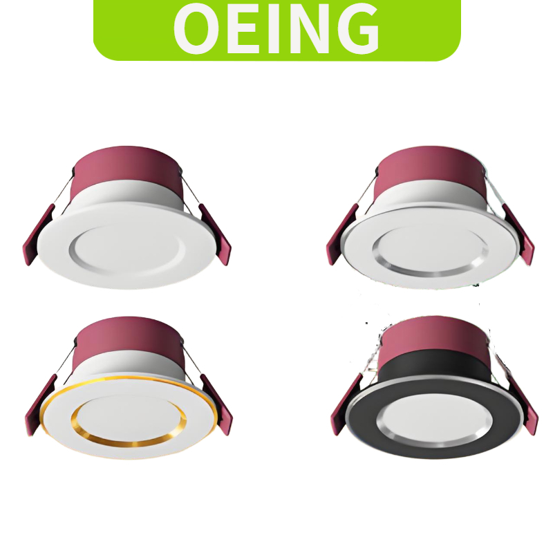 OEING โคมดาวน์ไลท์ฝังฝ้า LED รู 50-65MM สปอร์ตไลท์เพดานตาวัว แสงสีขาว แสงวอร์ม ลดแสงสามสี 3W 5W สีขาว เงิน แพลตตินัม เงินดํา 220V,120°
