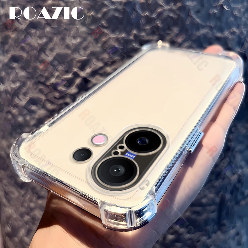 ถุงลมนิรภัยใสกันกระแทกปลอกใส่โทรศัพท์เข้ากันได้สําหรับVIVO X200 FE 5Gง่ายสี่มุมสวมทนซิลิโคนอ่อนนุ่มTPUอุปกรณ์เสริมกันฝุ่นปกZS01