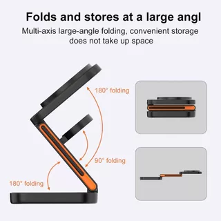 แท่นชาร์จไร้สายแบบพับได้ 3 in 1 แท่นชาร์จไร้สายแบบเร็ว เหมาะสําหรับ iPhone/Apple Watch/AirPods Pro