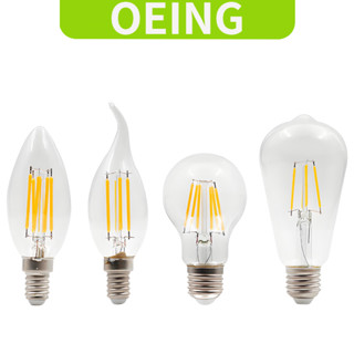OEING หลอดไฟ LED E14 E27 220V 4W 6W เทียนหลอดไฟประหยัดพลังงา…