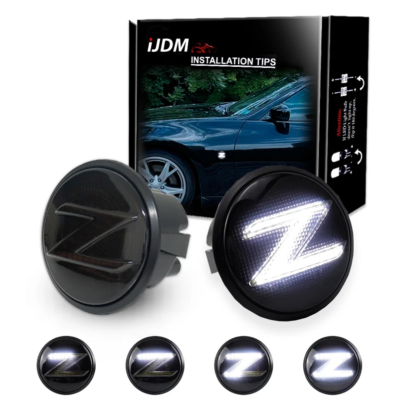 Led Dynamic Z โลโก้ด้านข้าง Marker สัญญาณลําดับ Blinker อุปกรณ์เสริมสําหรับ Nissan Nismo 370Z 350Z C