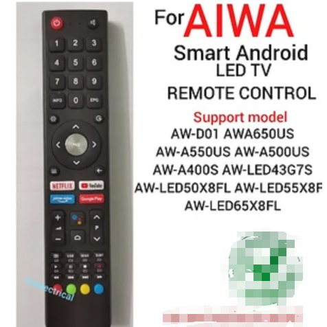 Aiwa Android สมาร์ททีวีรีโมทคอนโทรล AW-A550US AW-A500USAW-A400S AW-LED4.7SAW-LED50X8FL AW-LED55X8FLL