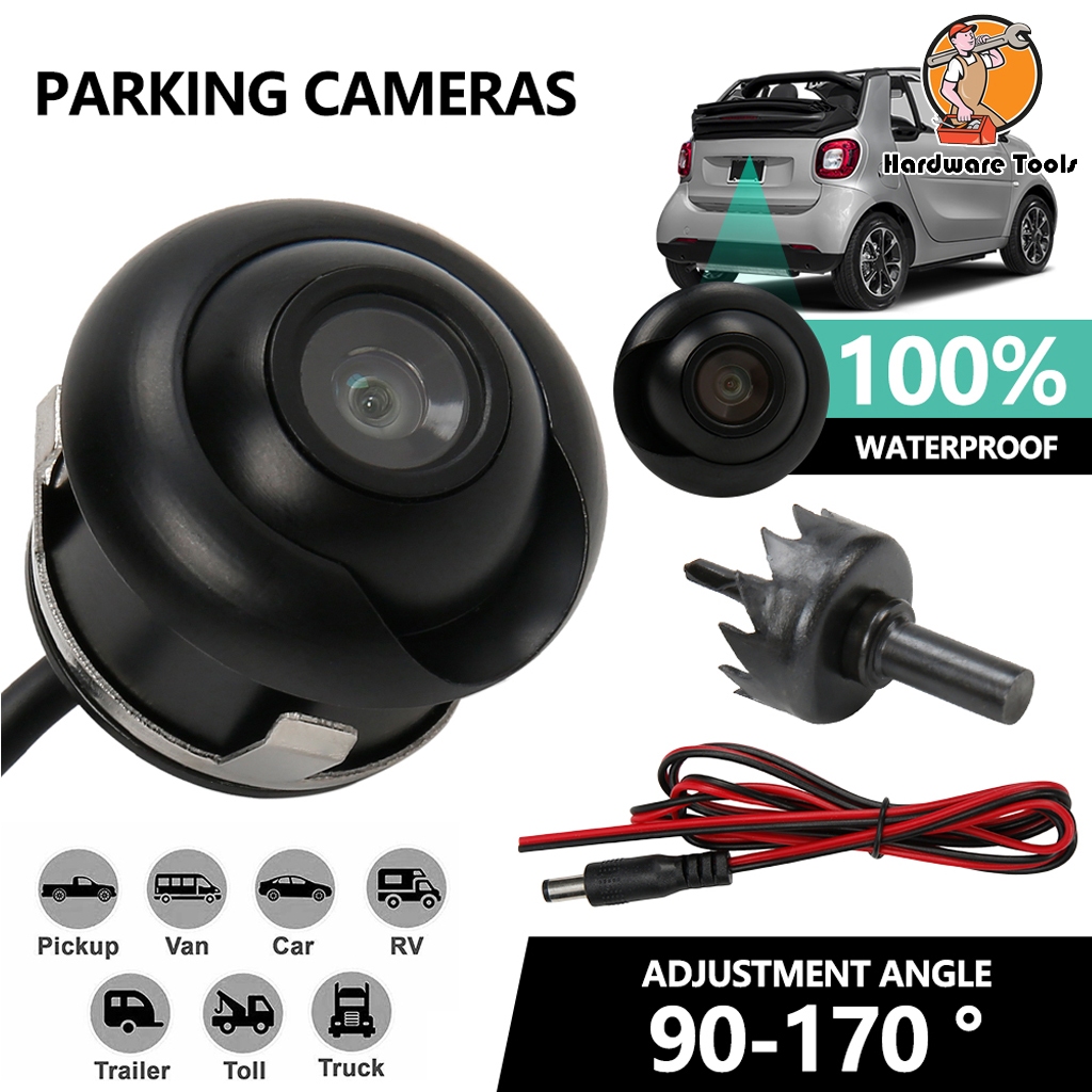 AHD 1080P รถดูด้านหลังกล้องยานพาหนะย้อนกลับ Fisheye เลนส์ Night Vision ด้านหน้าด้านหลังกล้องสากล CCD