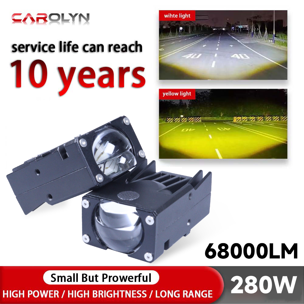 2PC 280W Grile ไฟ LED Pods ไฟหน้ารถด้านหน้ารถจักรยานยนต์ ATV UTV โปรเจคเตอร์เลนส์รถหมอก Offroad 68000LM พัดลม 10V-80V