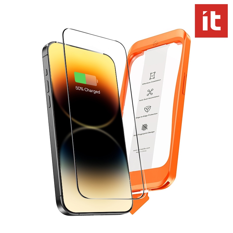 IT กระจกนิรภัยสําหรับ iPhone 17 air 16 15 14 13 12 11 Pro Max Plus ป้องกันหน้าจอ (เกรดทหารกันกระแทก) ป้องกันหน้าจอกระจกนิรภัยครอบคลุมเต็มรูปแบบ