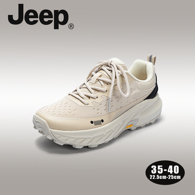 Jeep รองเท้าปีนเขาสำหรับผู้หญิงรองเท้าปีนเขากลางแจ้งสำหรับฤดูใบไม้ผลิรองเท้าเดินป่ากีฬาระดับมืออาชีพพื้นหนาเพิ่มความสูงน้ำหนักเบาระบายอากาศได้ดี