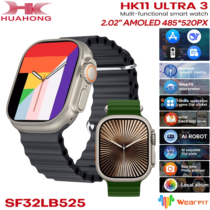 HK11 Ultra 3 Smartwatch Original 2025 49 มม.AMOLED 4G ROM AI ROBOT เครือข่ายบลูทูธ NFC GPS เข็มทิศผู