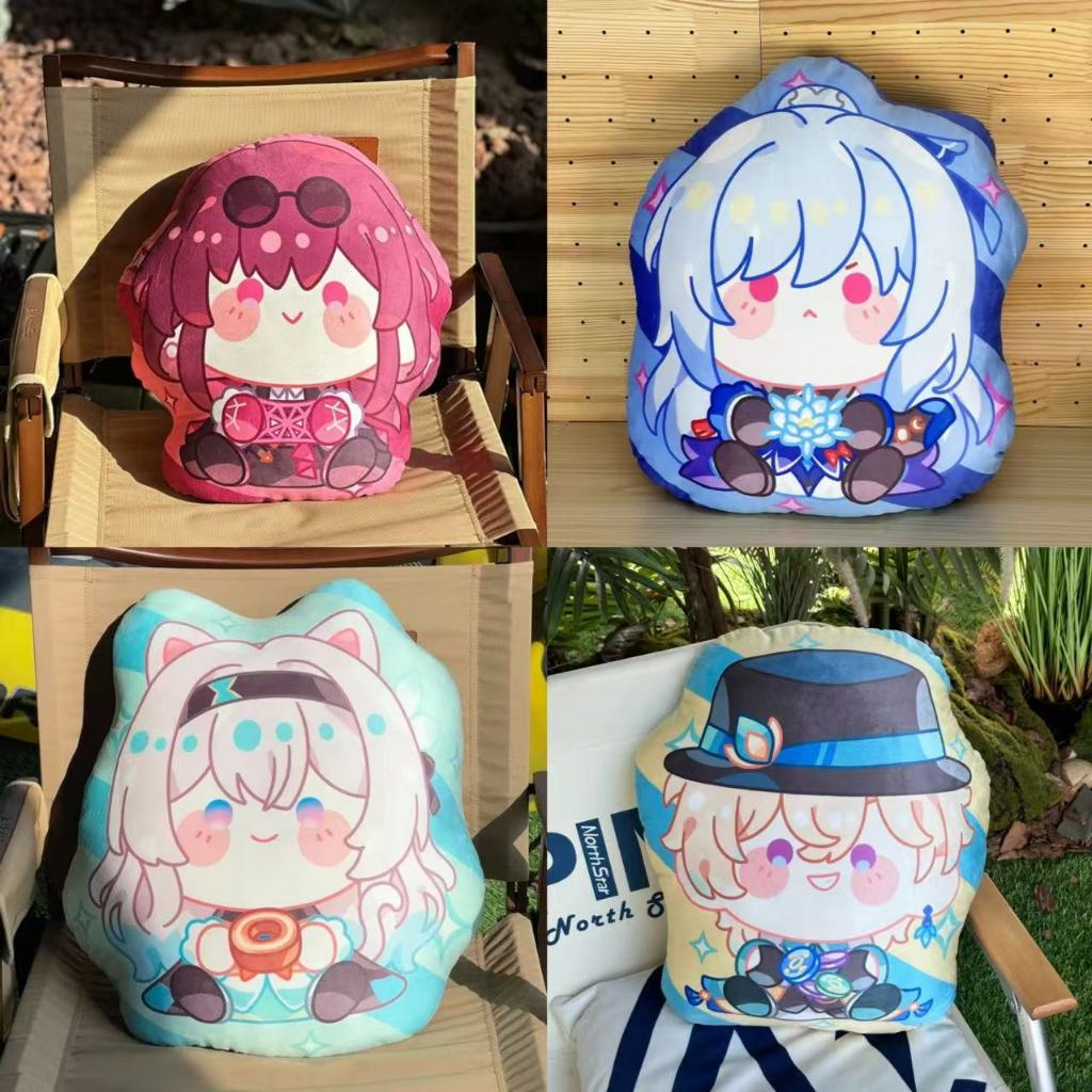 Honkai : Star Rail Plush หมอนอะนิเมะ Elysia Kafka Firefly สองด้านโยนหมอนยัดไส้เบาะเด็กของขวัญ