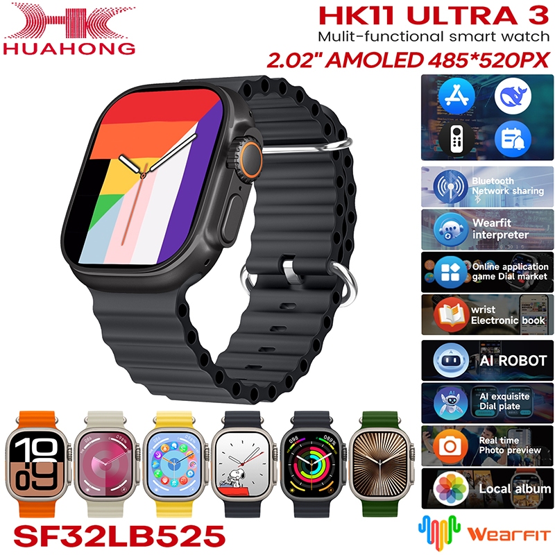 HK11 Ultra 3 Smartwatch Original 2025 49 มม.AMOLED 4G ROM AI ROBOT เครือข่ายบลูทูธ NFC GPS เข็มทิศผู