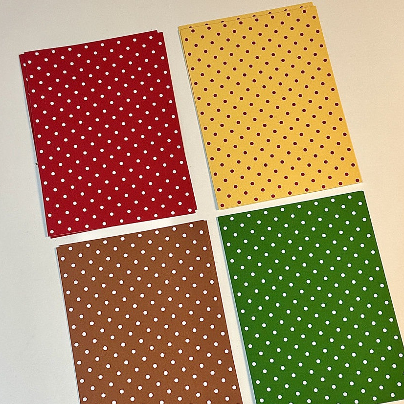 10 แผ่น Retro Polka Dot การ์ดสองด้าน Showa พื้นหลังการ์ดบรรจุการ์ดกลับ m5 คู่มือวัสดุ DIY หน้าด้านใน - รูปที่ 6