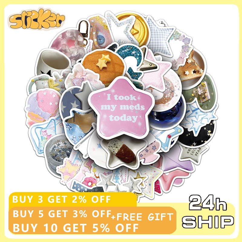 50 ชิ้น Star Ins สไตล์สติกเกอร์ Graffiti DIY สเก็ตบอร์ดโทรศัพท์ตู้เย็นจักรยานน่ารักสาวสติกเกอร์ของเล่น