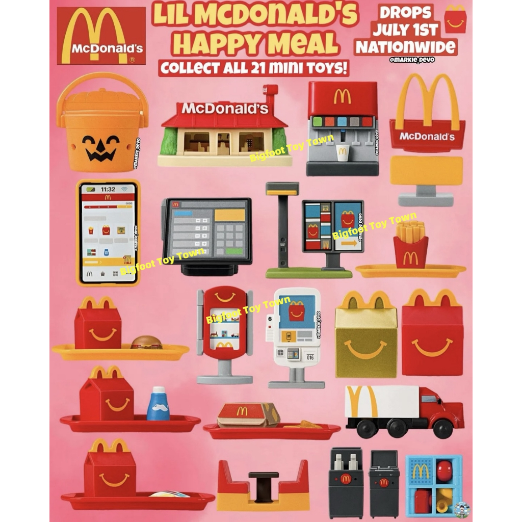 2025 ของเล่นโรงละครครอบครัวขนาดเล็กของ McDonald, ของ McDonalds Happy Playland Meal Series รายการคอลเ